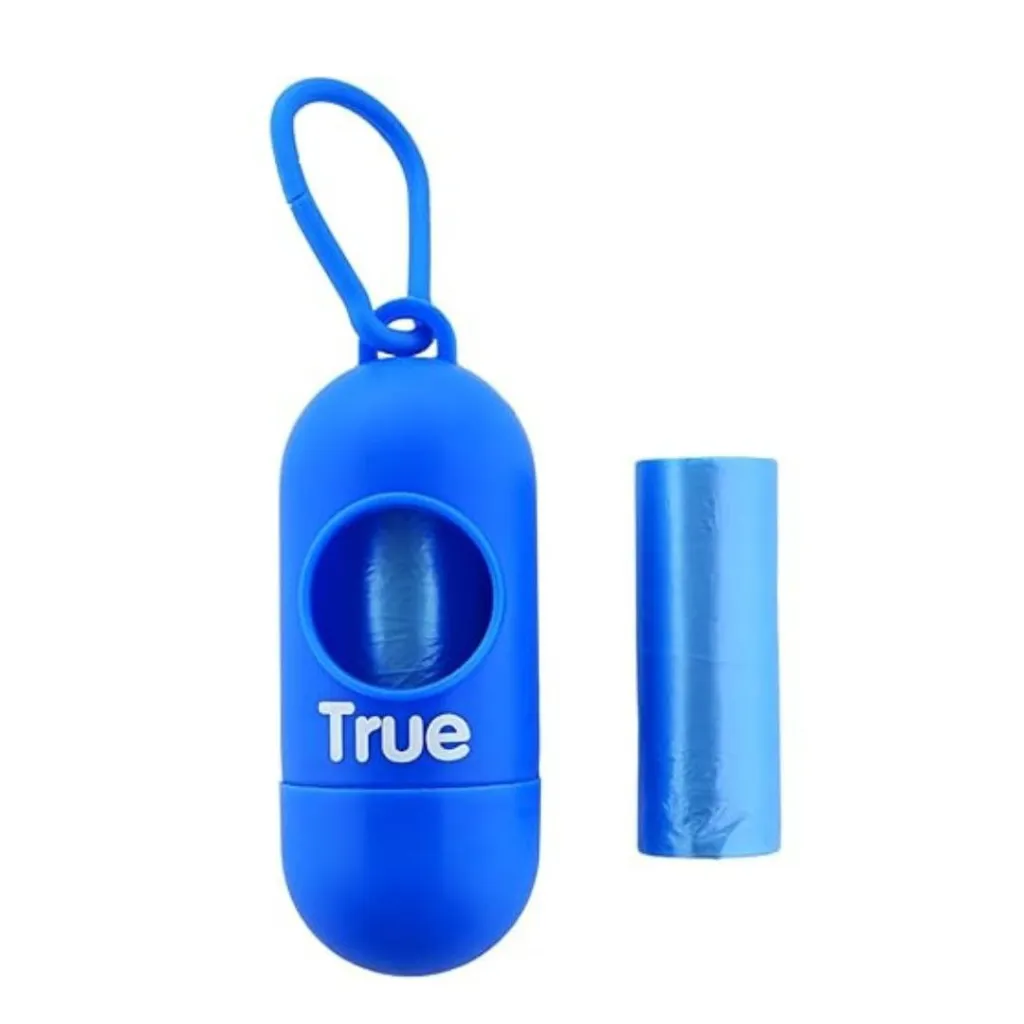 True Gold Portable Diaper Bag Dispenser With Extra Roll-30 Bags blue.webp