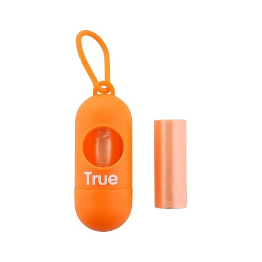True Gold Portable Diaper Bag Dispenser With Extra Roll-30 Bags orange.webp