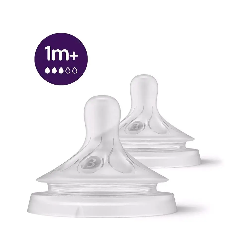Avent Natural Feeding Baby Teat  Slow Flow  (1M+) - 2 Pack 2.webp