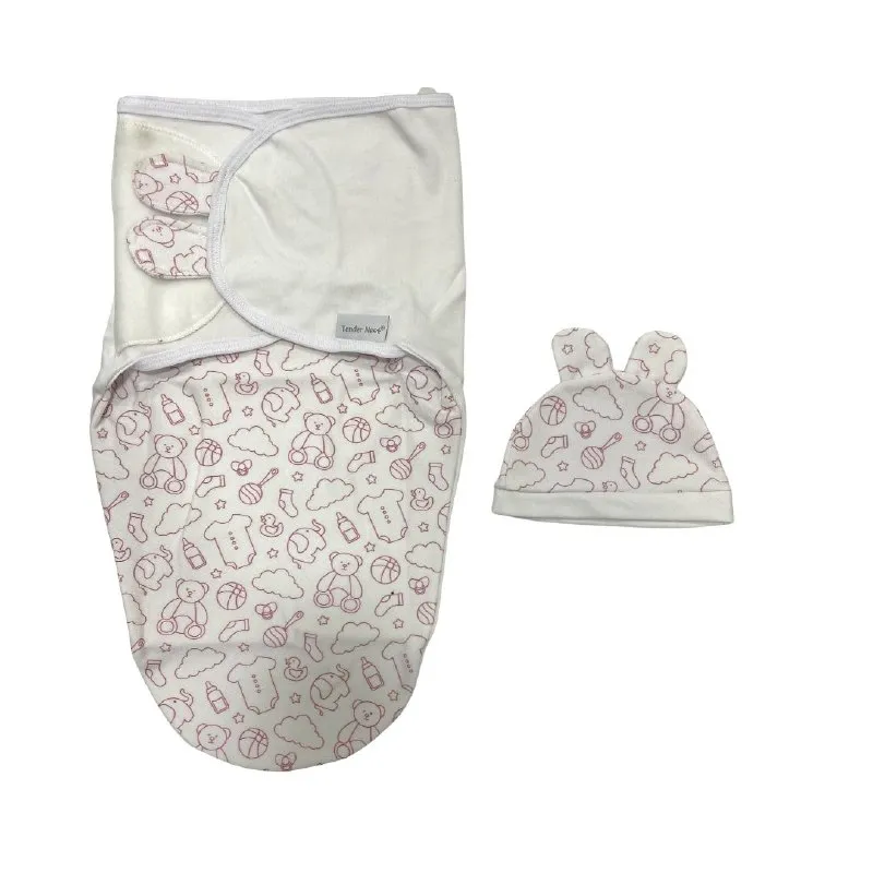 Petit bebe baby swaddle with cap shower red.webp