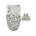 Petit bebe baby swaddle with cap smile black.webp