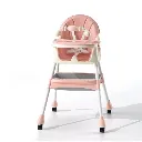 foldable baby feeding chair  pink.webp