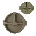 True Gold Silicon feeding set includes Plate, Fork & spoon  green.webp