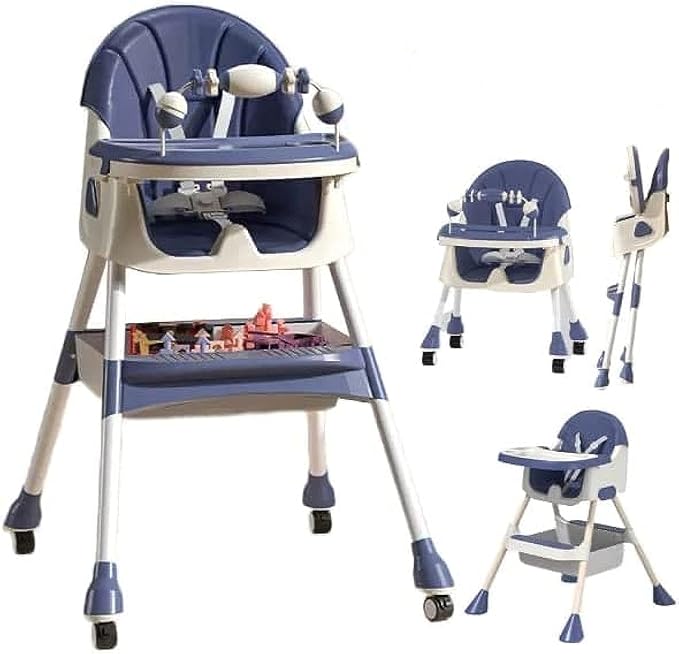 [E500] foldable baby feeding chair  (Blue)