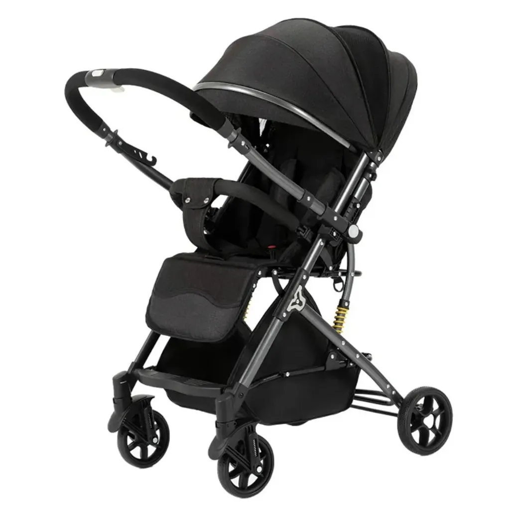 [V6-2A-blk]  استرولر بيبي عربة اطفال ذراع قلاب V6 (اسود)