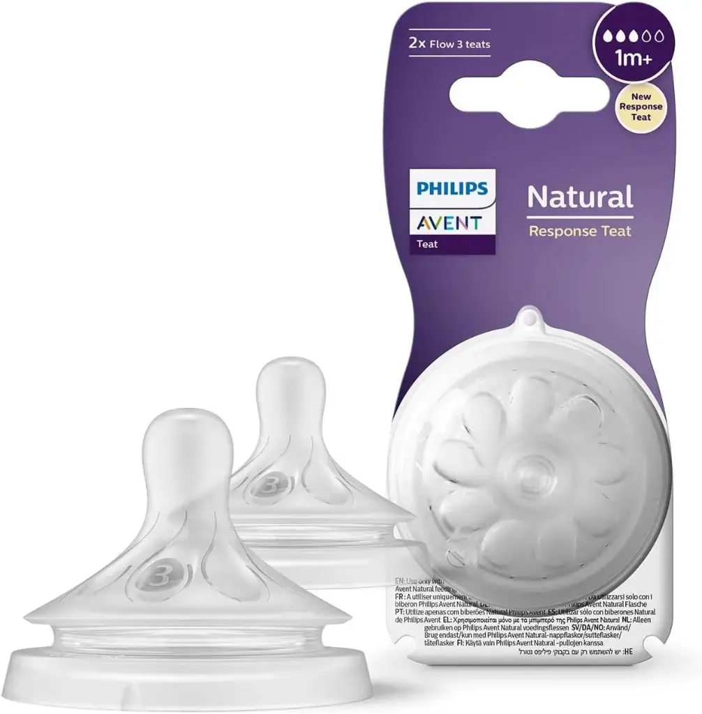 Avent Natural Feeding Baby Teat  Slow Flow  (1M+) - 2 Pack