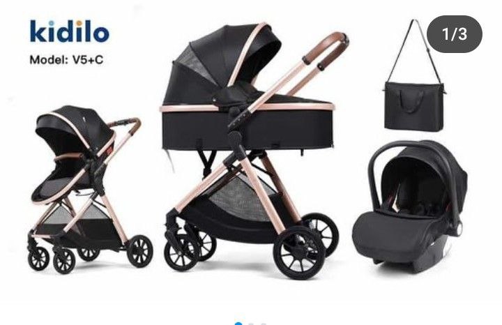 [v5+c] Kidilo Travelling System v5+Carseat Baby       Stroller