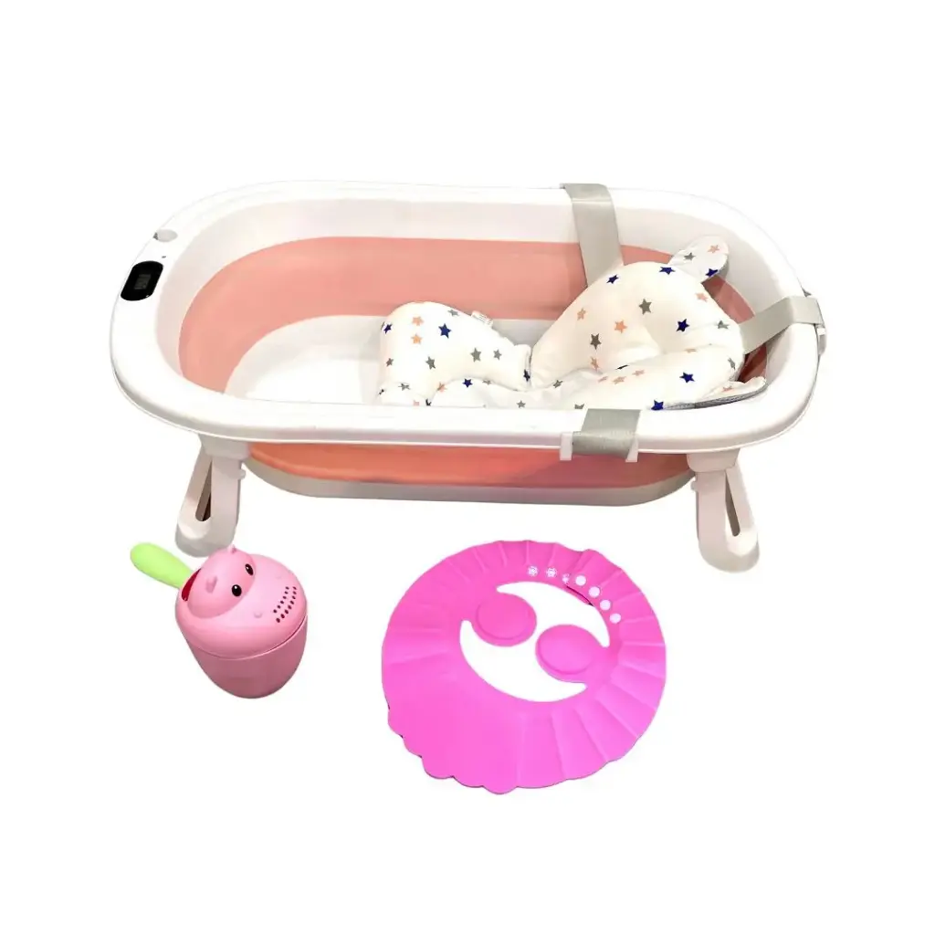 Baby bath tub set 4 pcs (Pink)