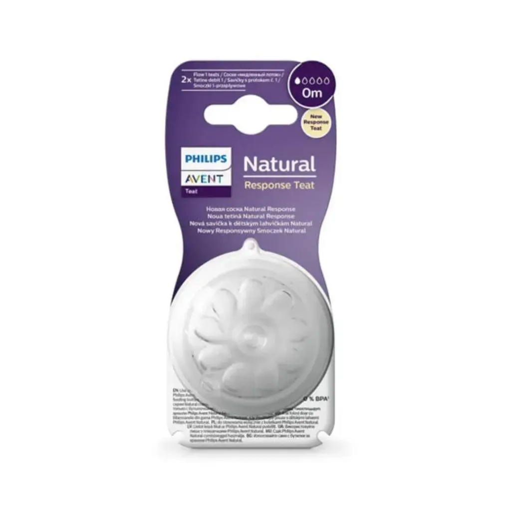  Philips  Avent Natural Response Nipple Flow 1 (0M) - 2 Pack 