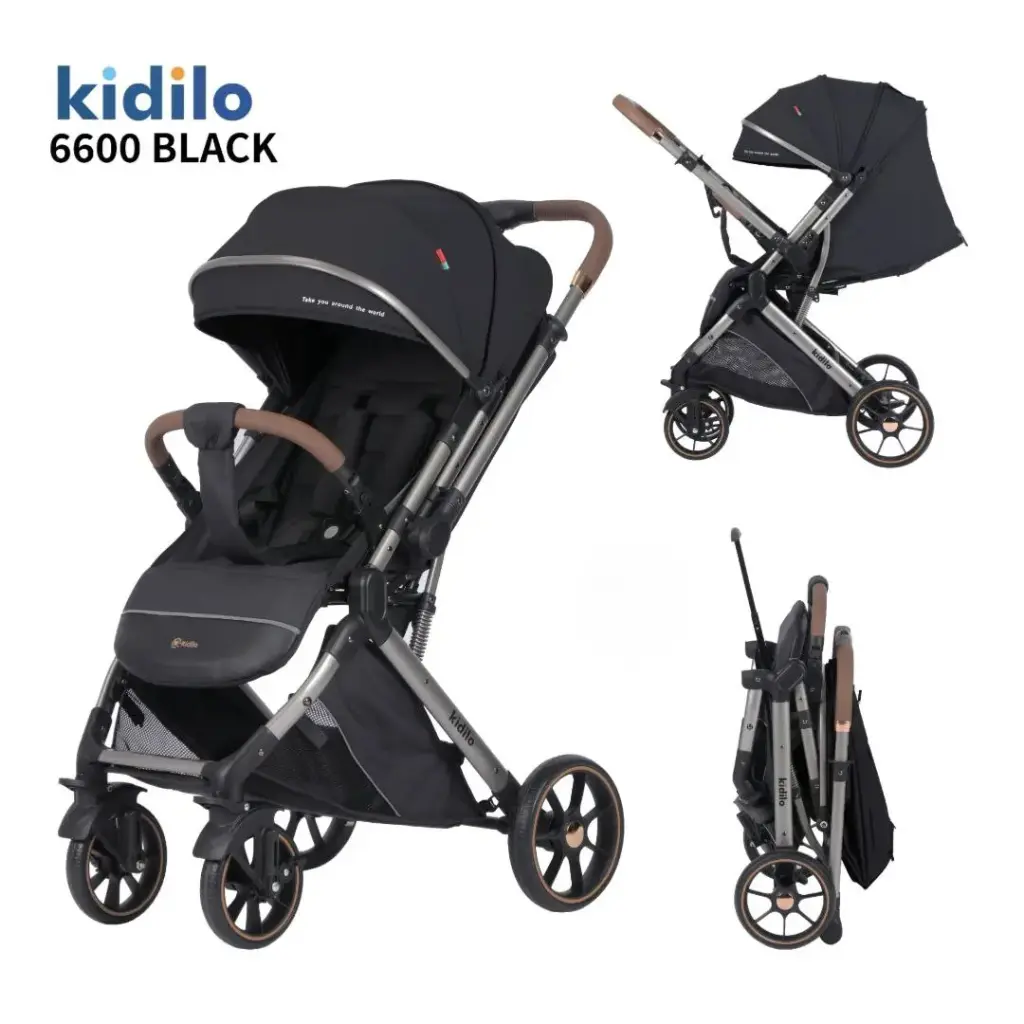 [6600-blk] استرولر بيبي عربة أطفال من كيديلو 6600 (Black)