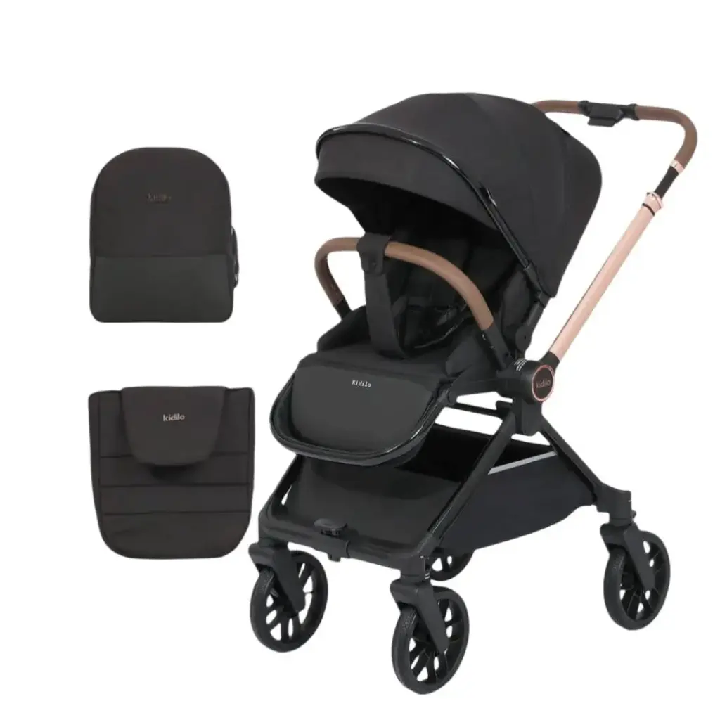 [D900] kidilo deluxe baby stroller D900 (Black)