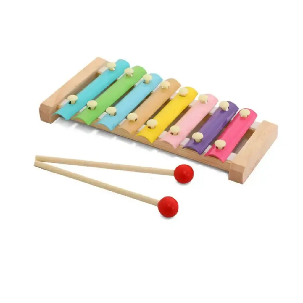 wooden hand knocks xylophone