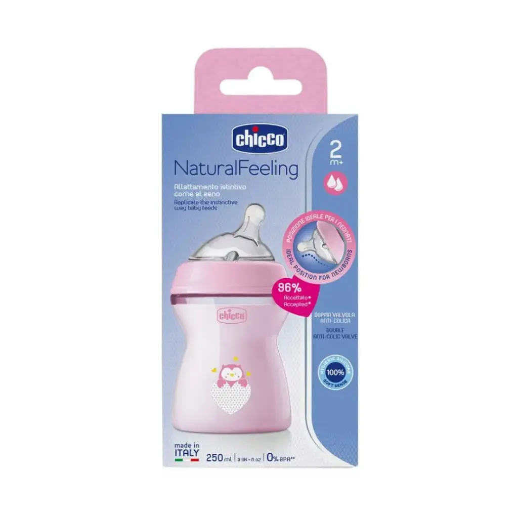 chicco natural feeling 250 ml 2+ pink