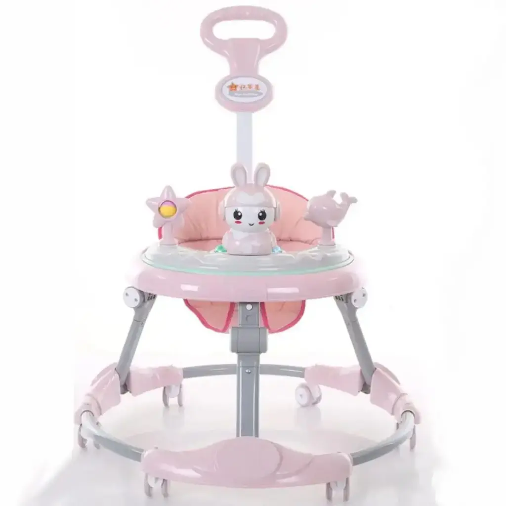 Rabbit metal baby walker with handle 