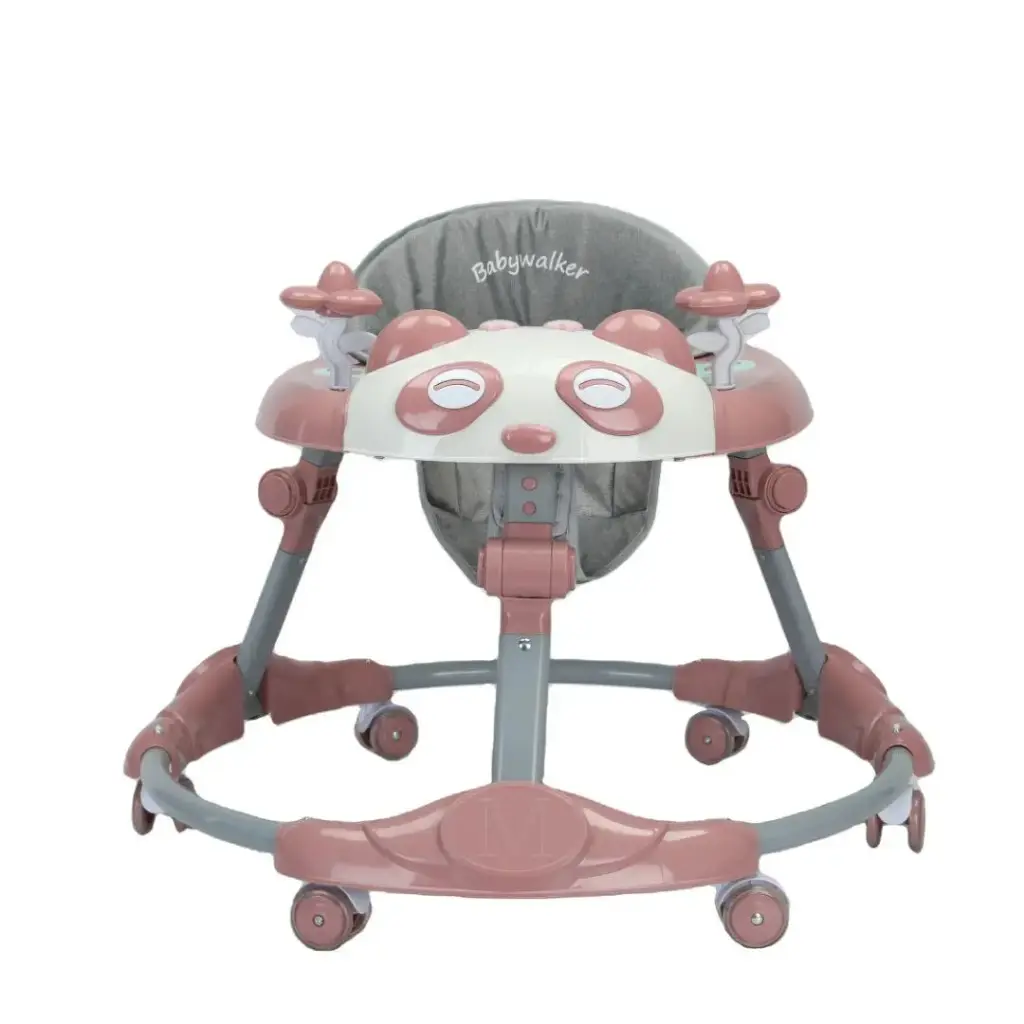 [MLT819X-pink] Panda metal baby walker (Pink)