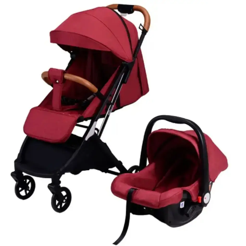 [608-2-red] استرولر بيبي عربة اطفال من بويي + كارسيت travelling system (احمر)
