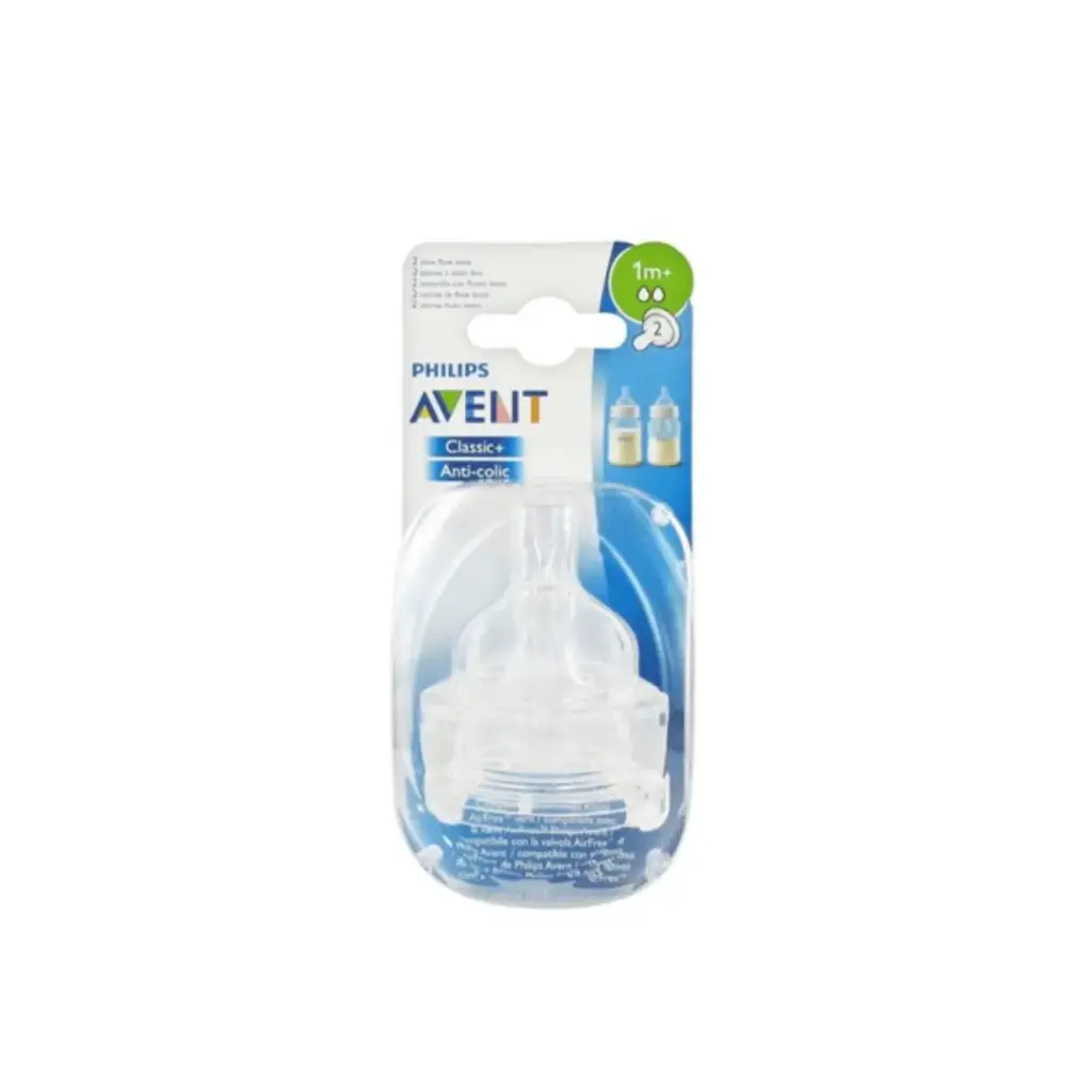Philips Avent Anti colic Baby Teat Slow Flow 1m+ ( 2 Pack) 