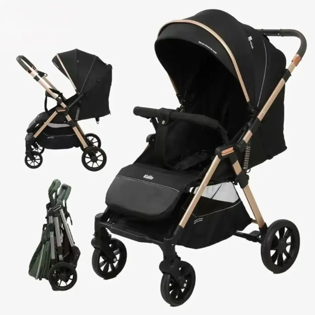 [D3_blk] Kidilo baby stroller D3  (اسود)