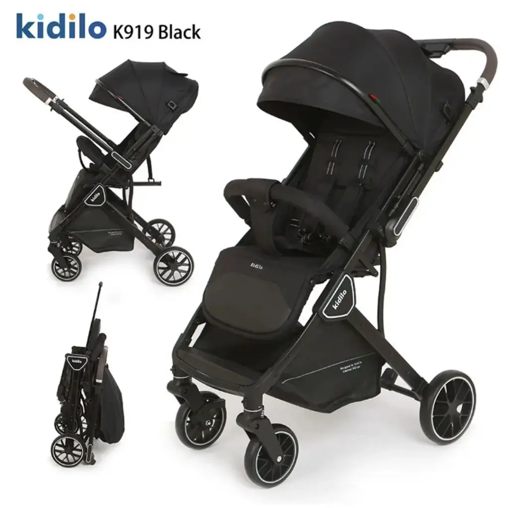[K919_blk] استرولر بيبي عربة اطفال من كيديلو k919 (اسود)