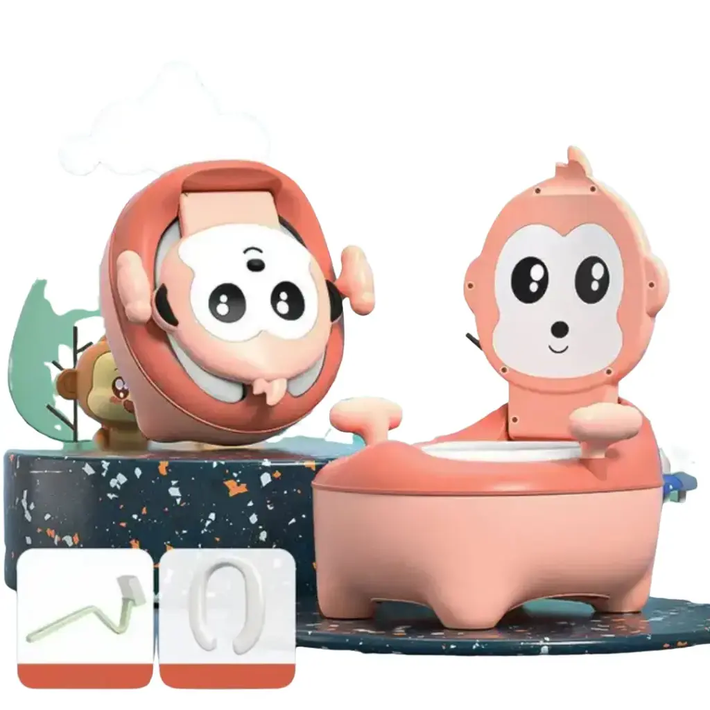 [A66-742] monkey baby potty  (pink)