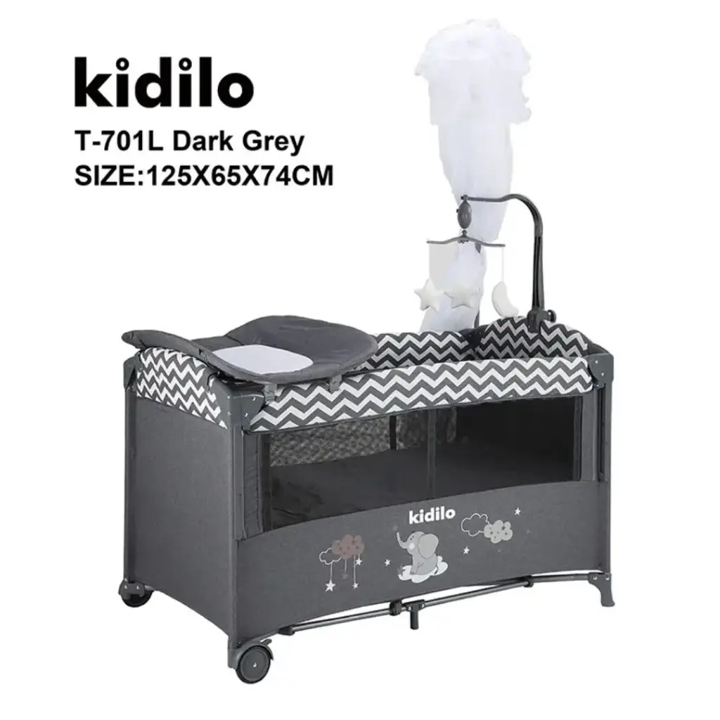 kidilo portable bed 701 (رمادي)