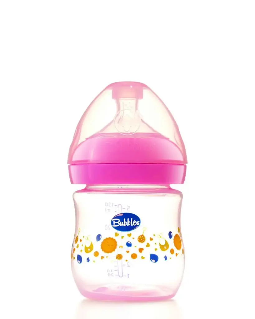 Bubbles Natural Baby Bottle 150ml (1 – 6 months)  (بينك)