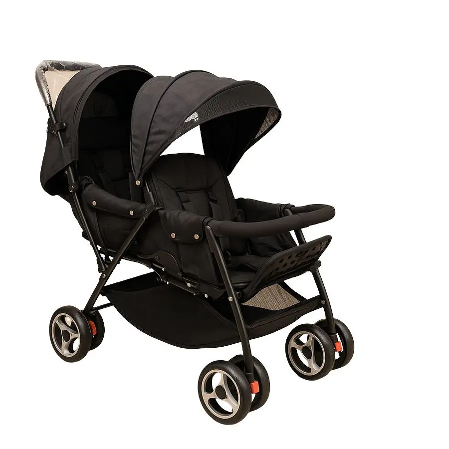 [WT-400-blk]   Twin baby stroller  (Black)