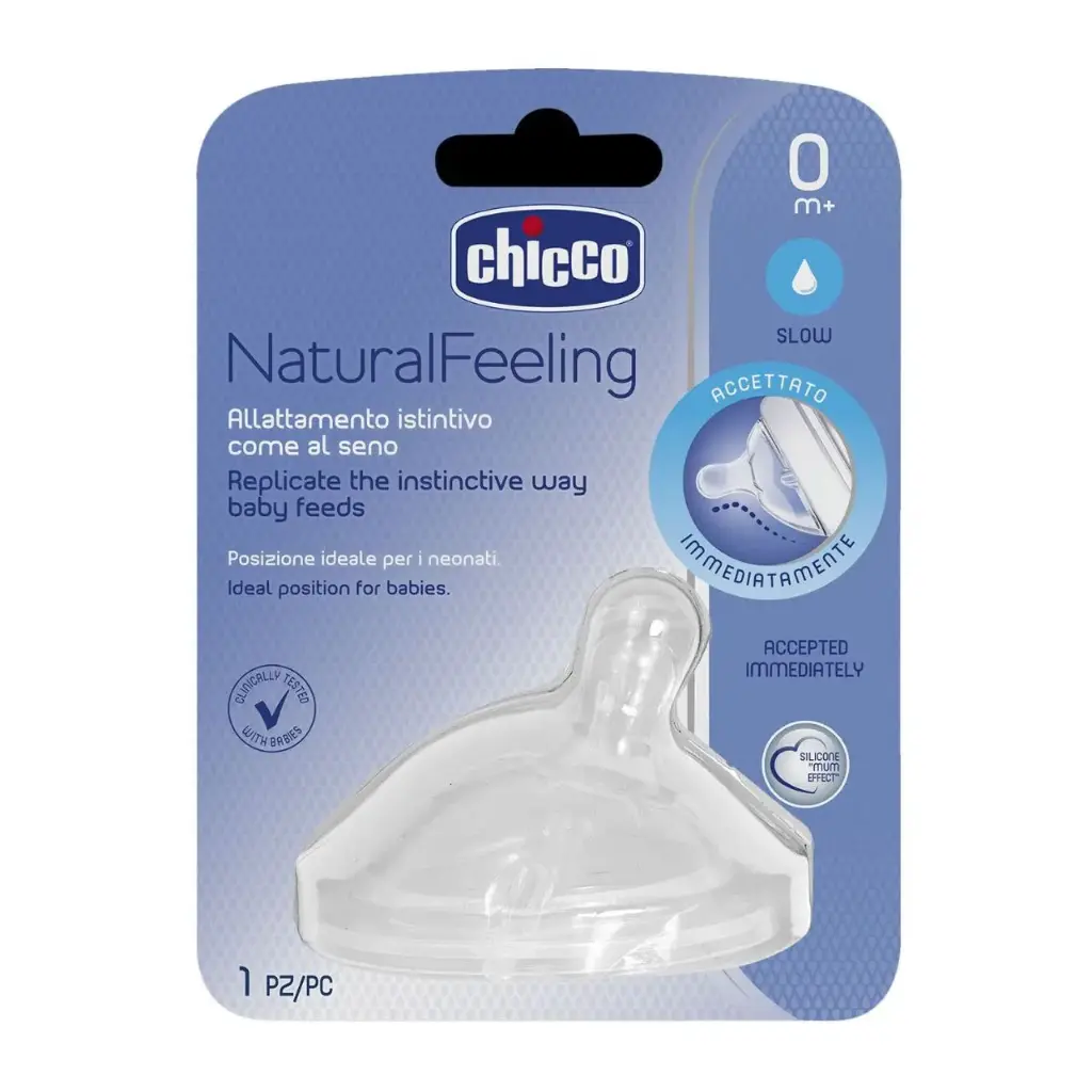 chicco natural feeling teat 0m+regular flow 1 pc 