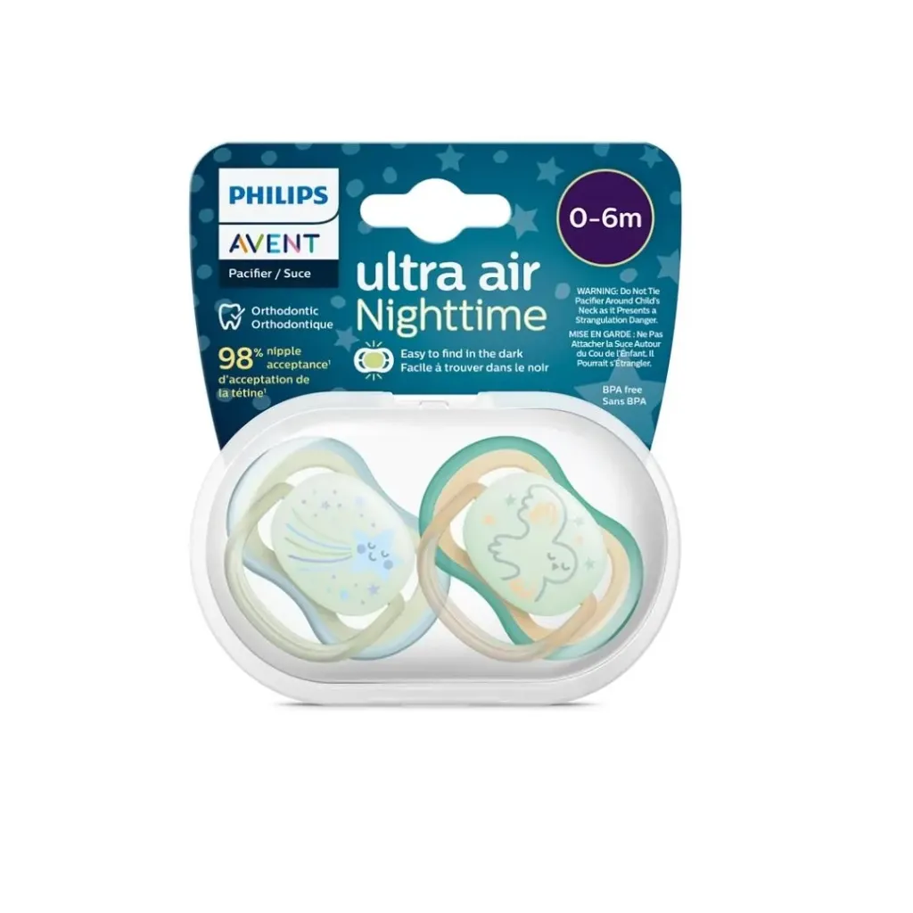Philips Avent Pacifier Air Night time  0-6m- 2Pack 