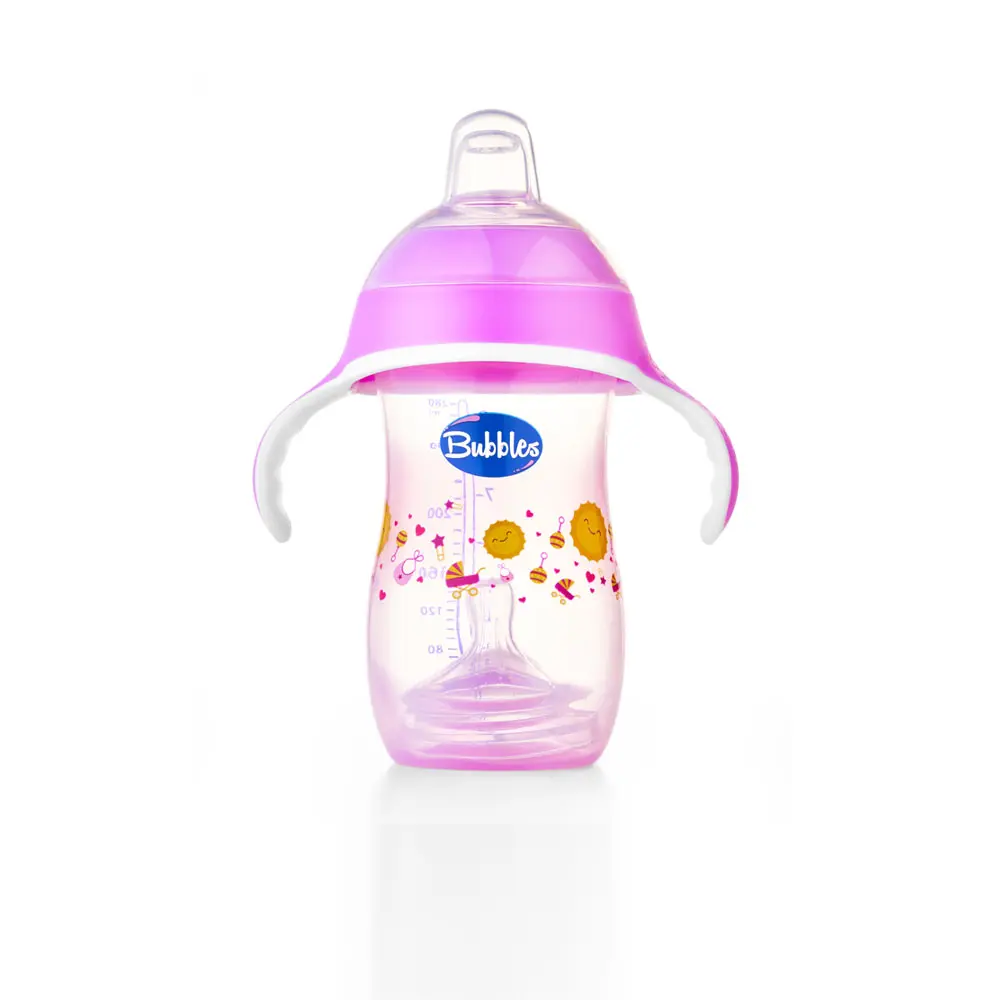 Bubbles Natural Training Cup 280ml – 2X1 (pink)