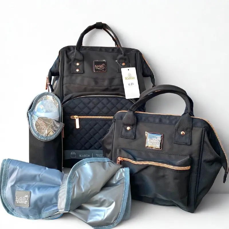 [k-23] Kidilo Diaper Bag Set (Black)