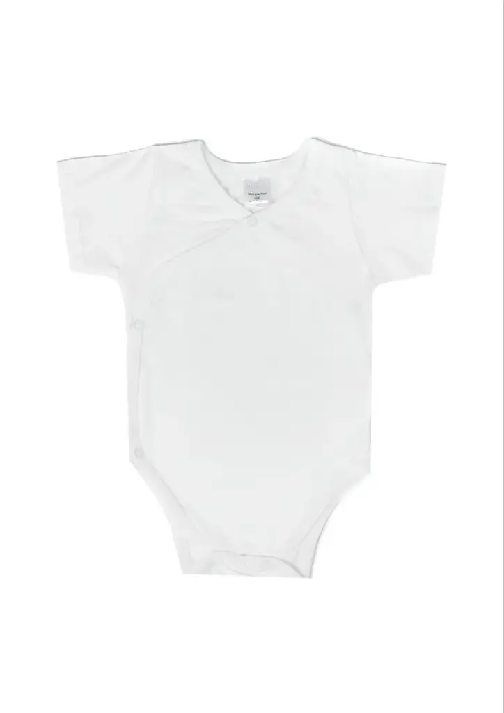 [5301] Junior White Plain Kimono Short Sleev 1 Pcs(3-6) 