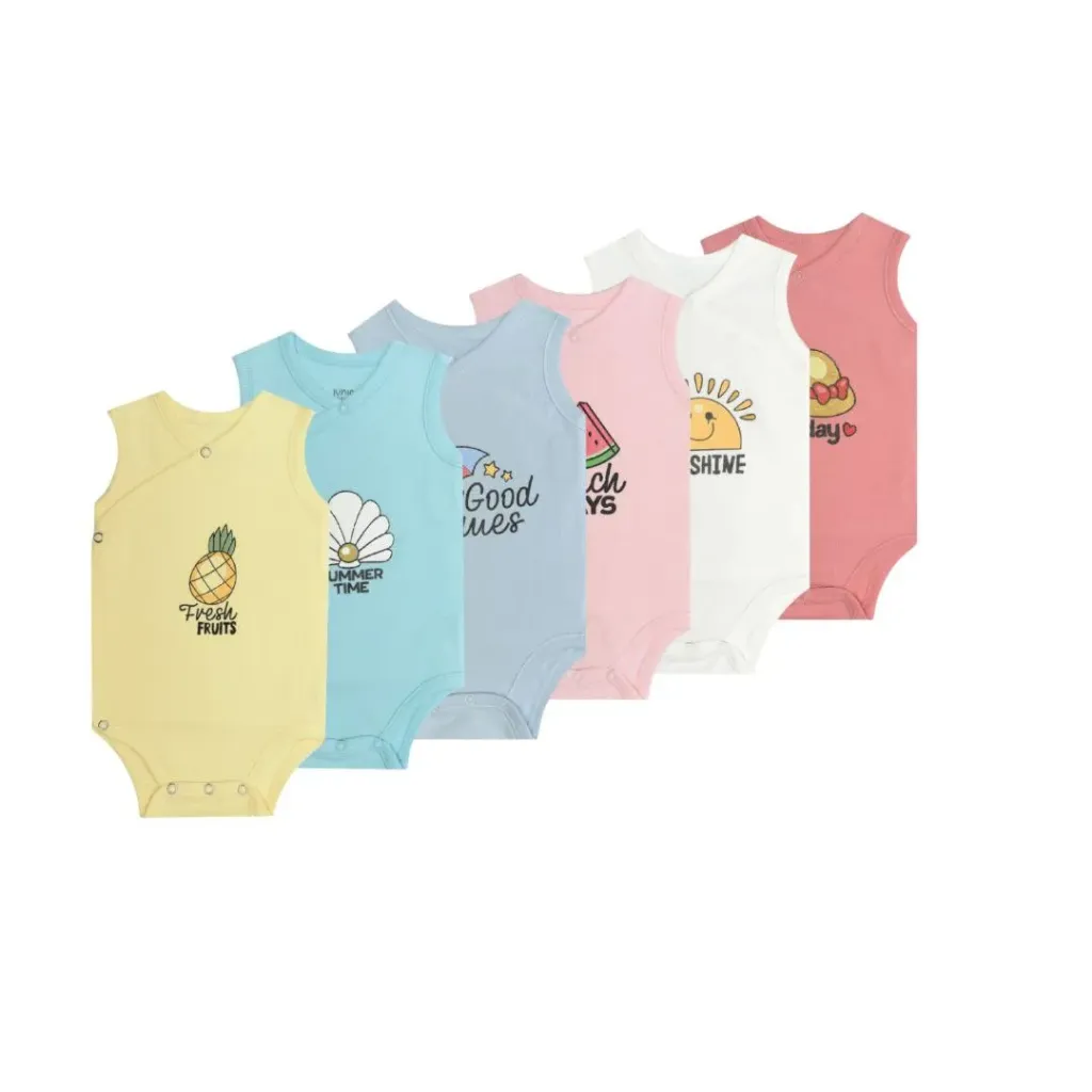 [7303] Junior Beach Days Baby Kimono Sleevless(0-3)