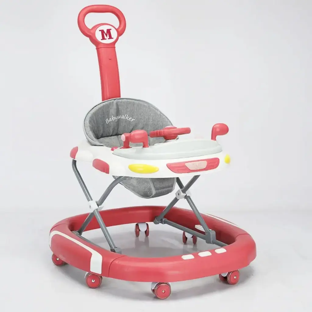 [MLT616T-pink] Rocking Baby Walker With Handle (بينك)