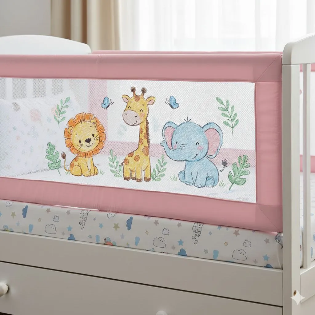 [1.5m-pink] Baby Bed Guard 150cm  (بينك)