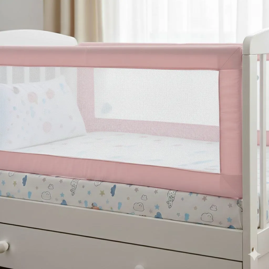 [1.8m-pink] Baby Bed Guard 180cm   (بينك)