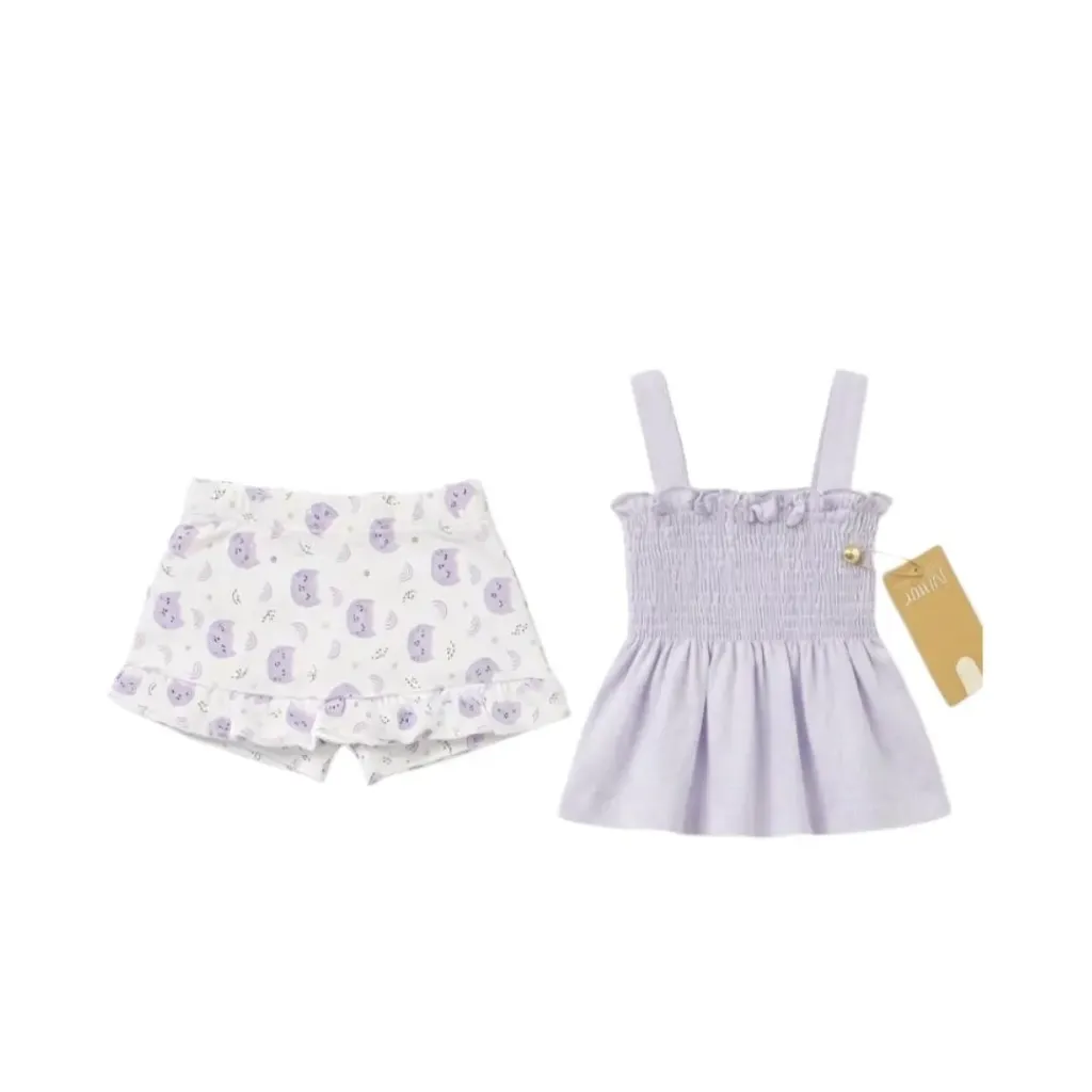 Junior lavander cat baby pyjama