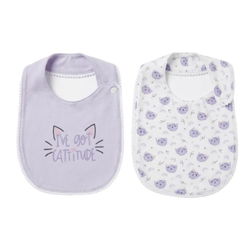 [1-1744-26] Junior baby CATTITUDE baby bib 2 pcs