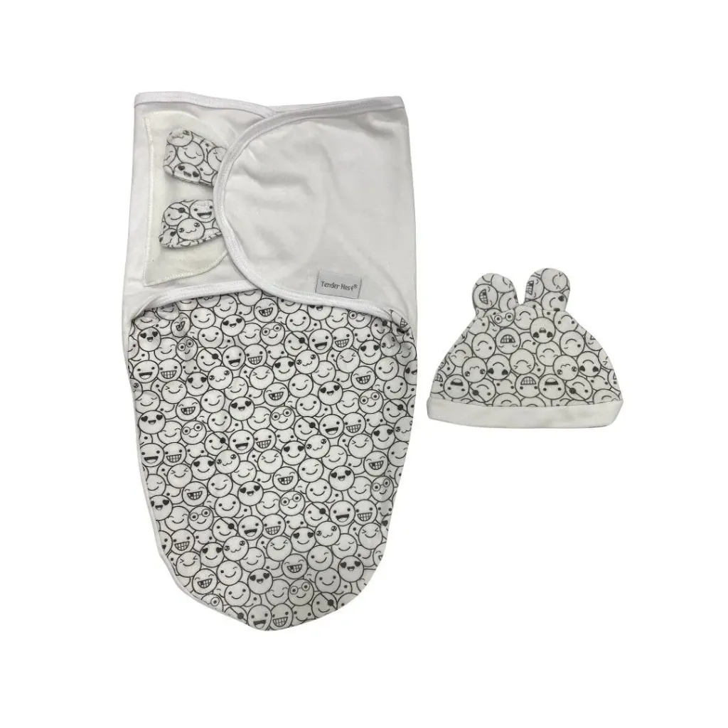 Petit bebe baby swaddle with cap