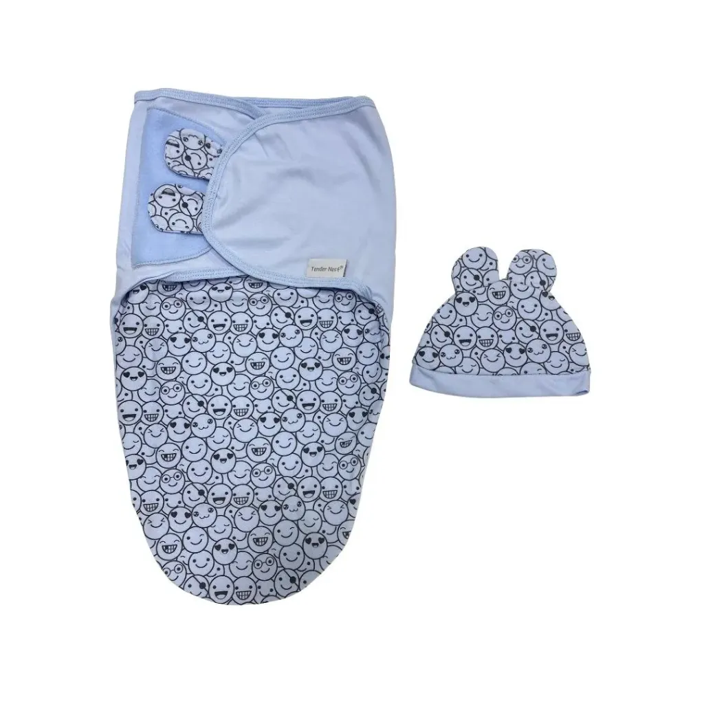 Petit bebe baby swaddle with cap