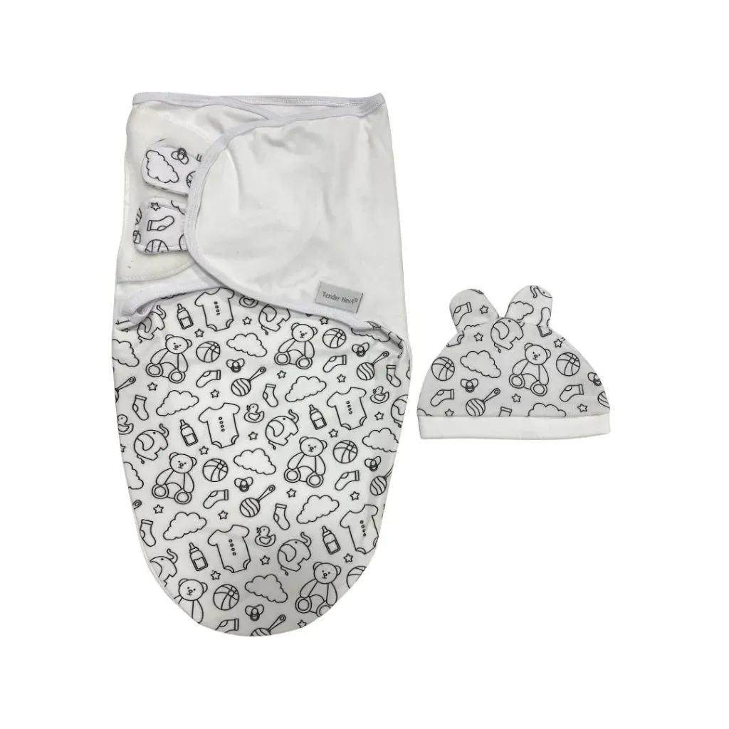 Petit bebe baby swaddle with cap