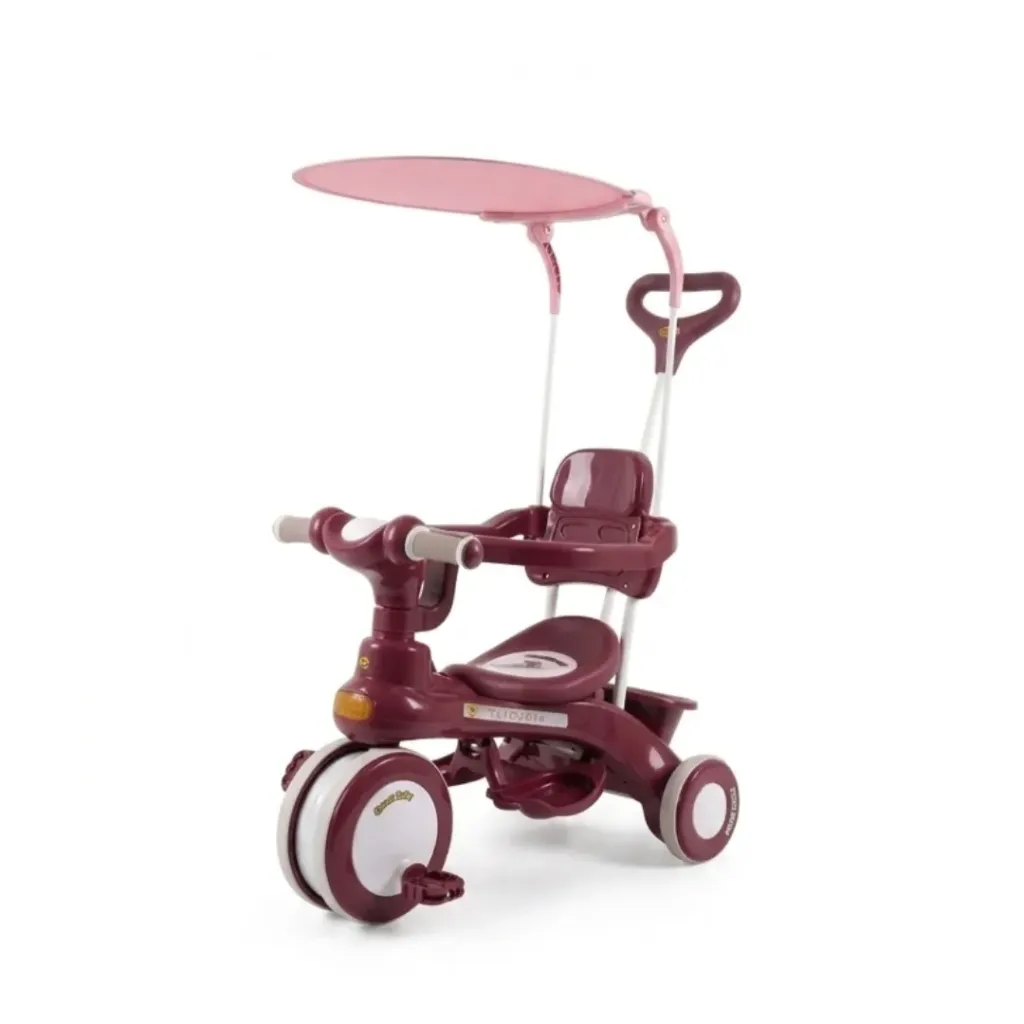 [XLT-618-1-pink] Baby bike with handle & canopy (بينك)