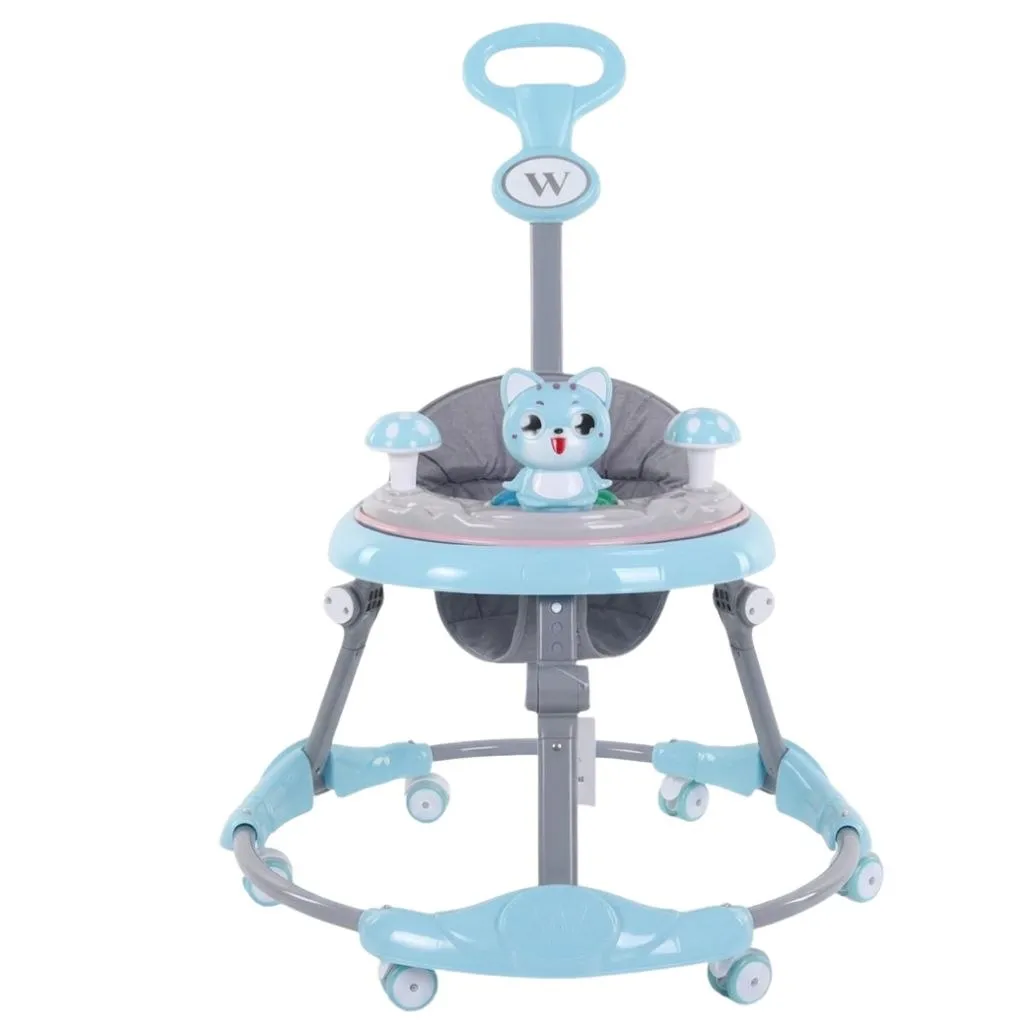 [819AT-blu] Cat baby walker with Handle (Blue)