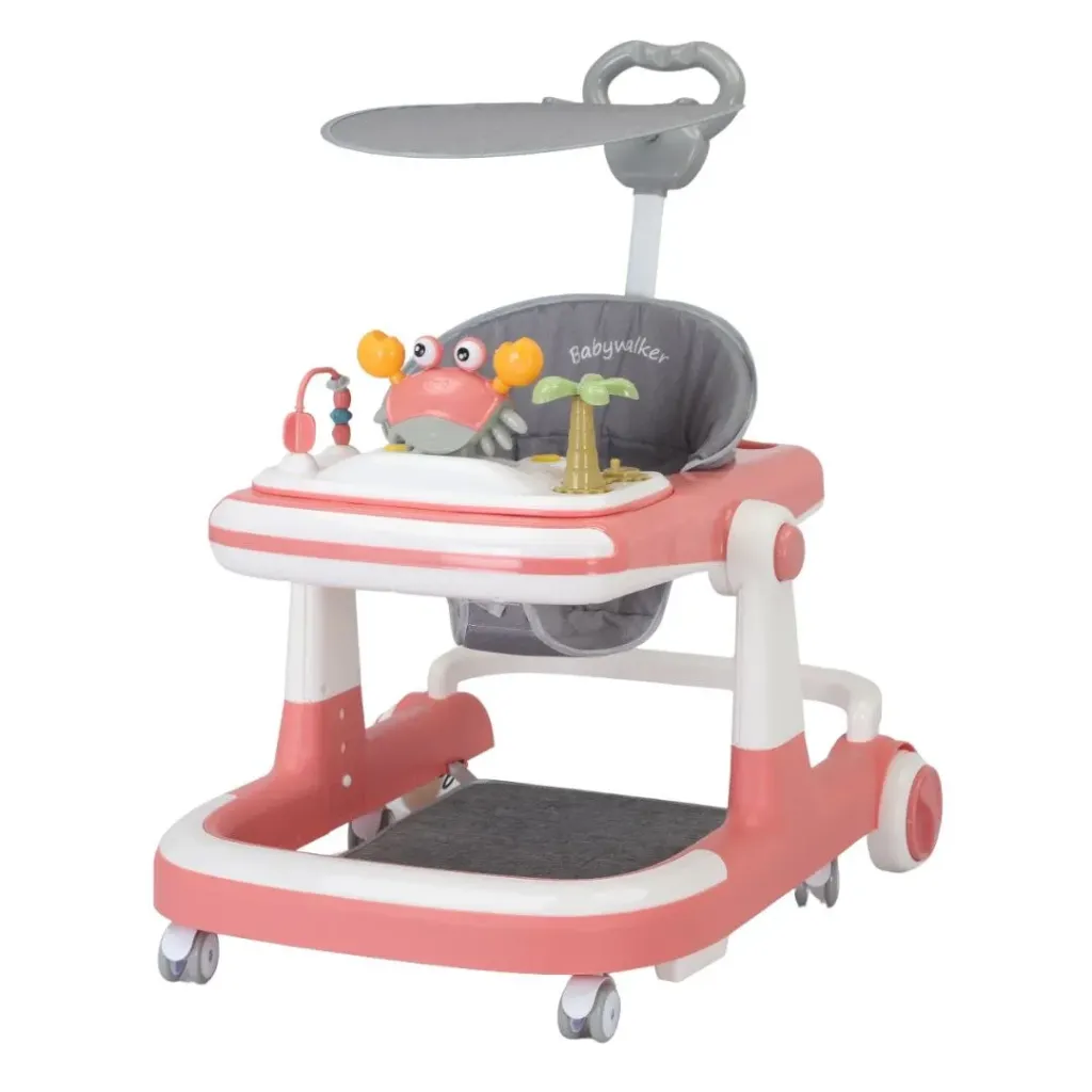 [YSP-516DTP-pink] Crap baby walker with handle (بينك)