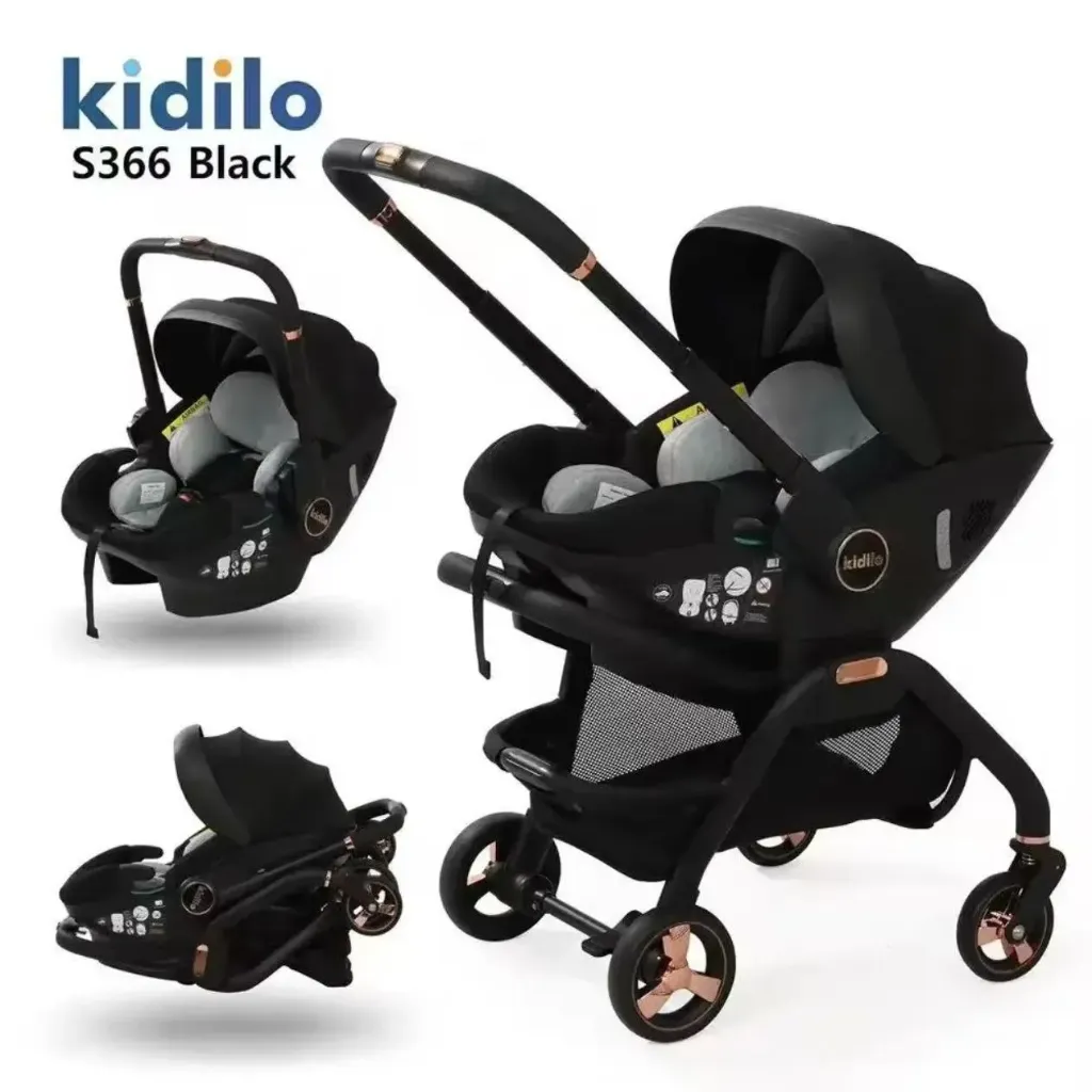 [S336] Kidilo stroller & carseat 2in1 S366 (اسود)