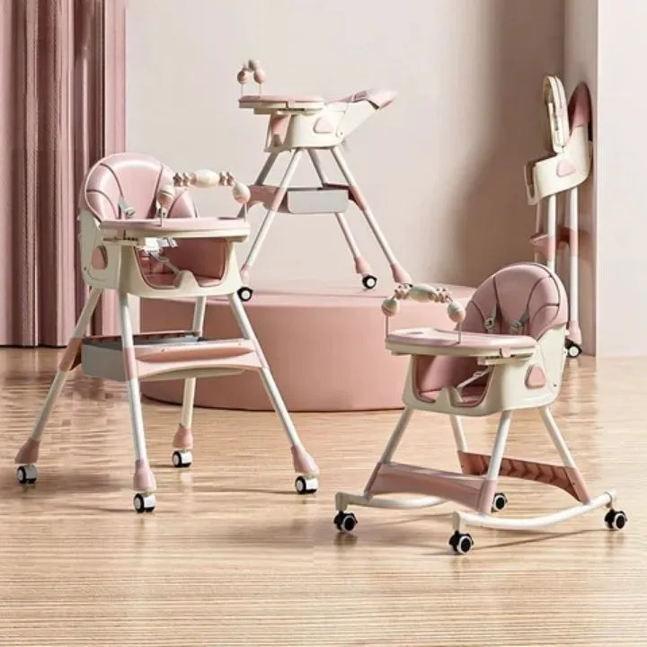 Rocking baby feeding chair with games bar