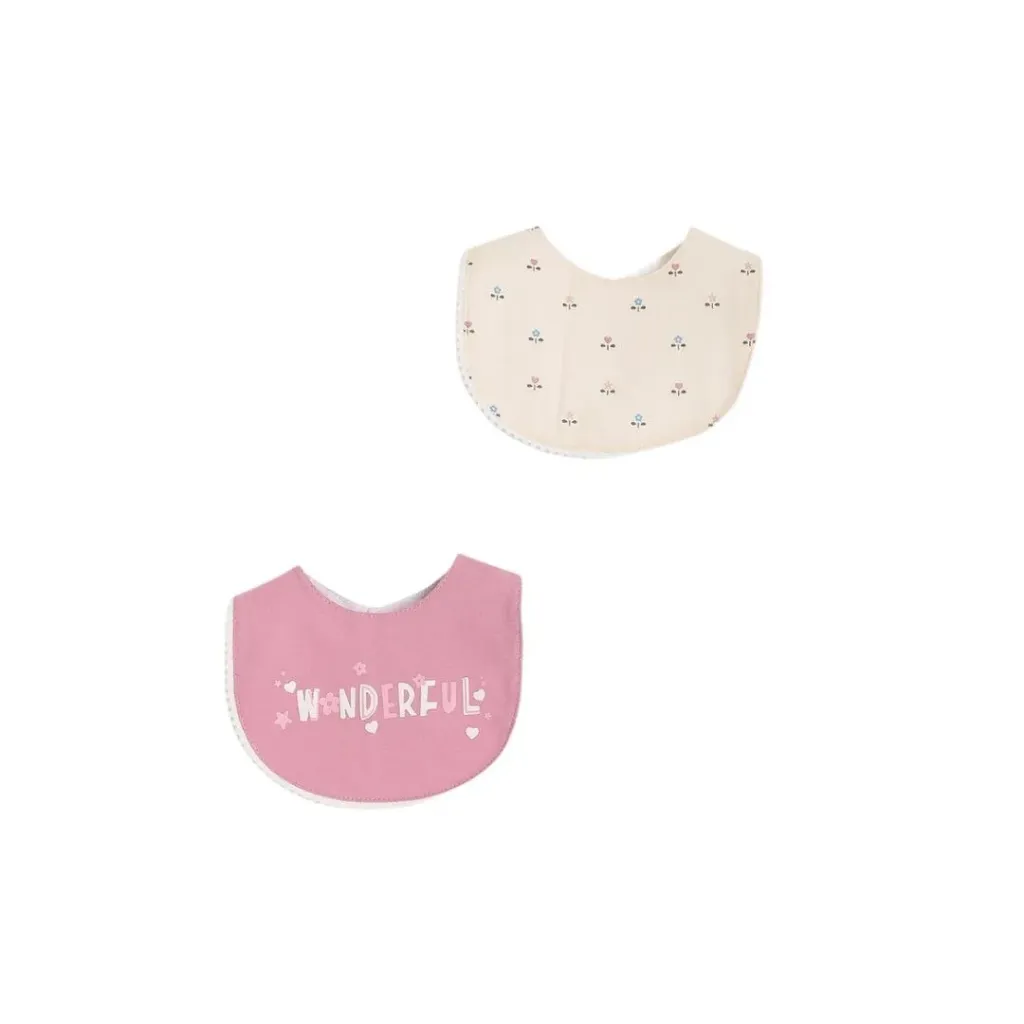 [1-1780-26] Junior wonderful flower baby bib 2pcs