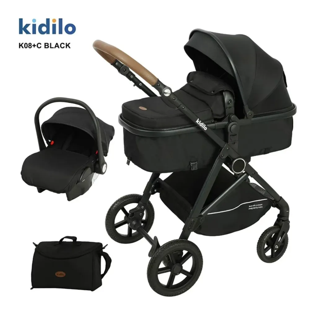 [K08+C-blk] Kidilo Baby Travelling System K08+C (اسود)