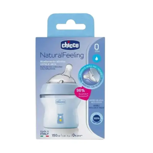 [8058664153626] chicco natural feeling 150 ml 0+ blue