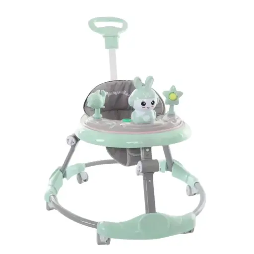 Rabbit metal baby walker with handle 